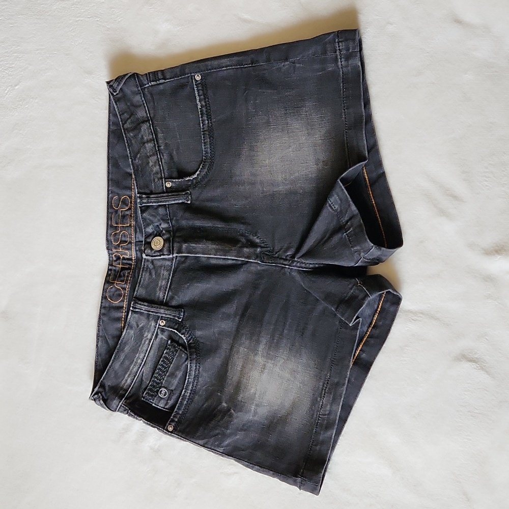 Le Temps Des Cerises Women's Black Washed Jean Shorts